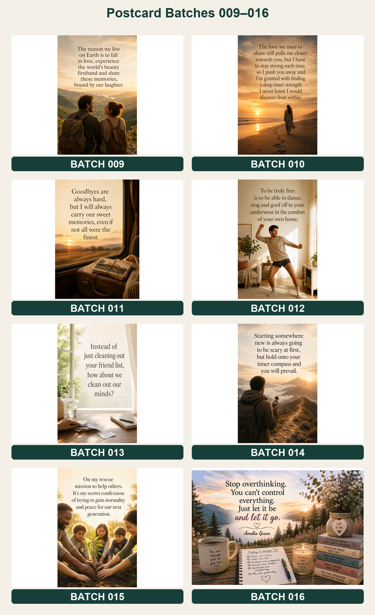 Quote postcards designs 009 to 016