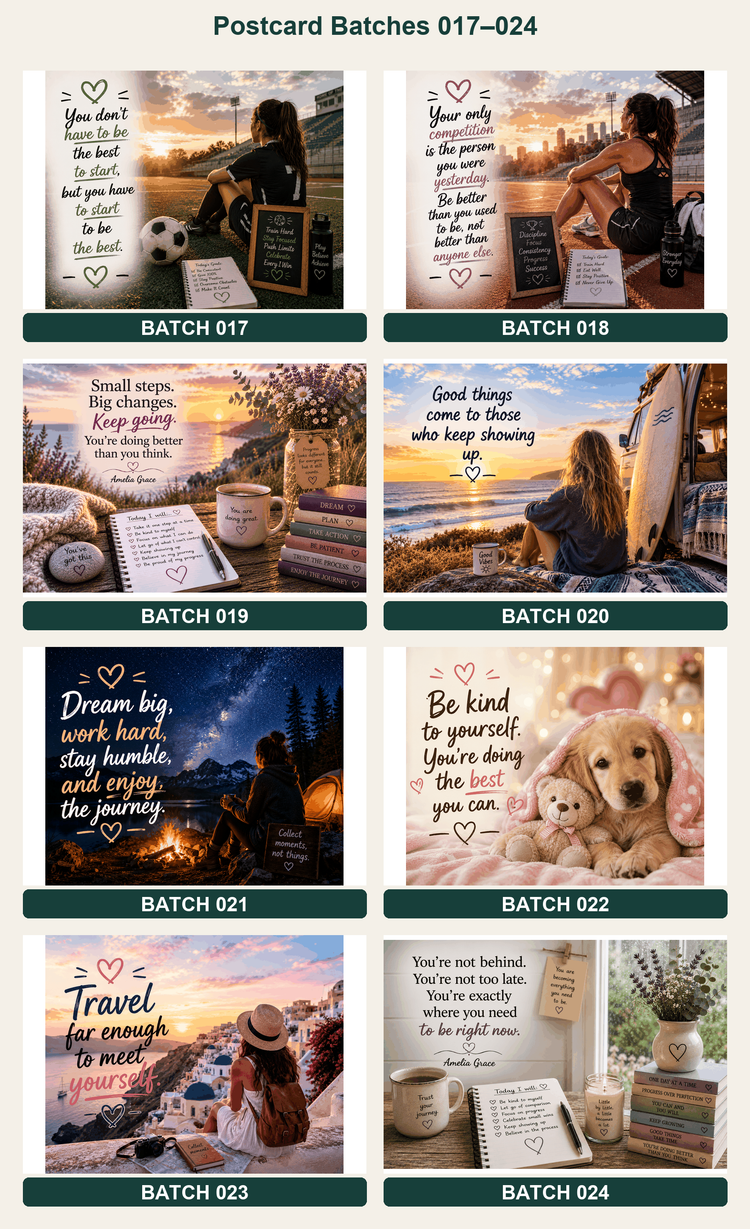 Quote postcards designs 017 to 024