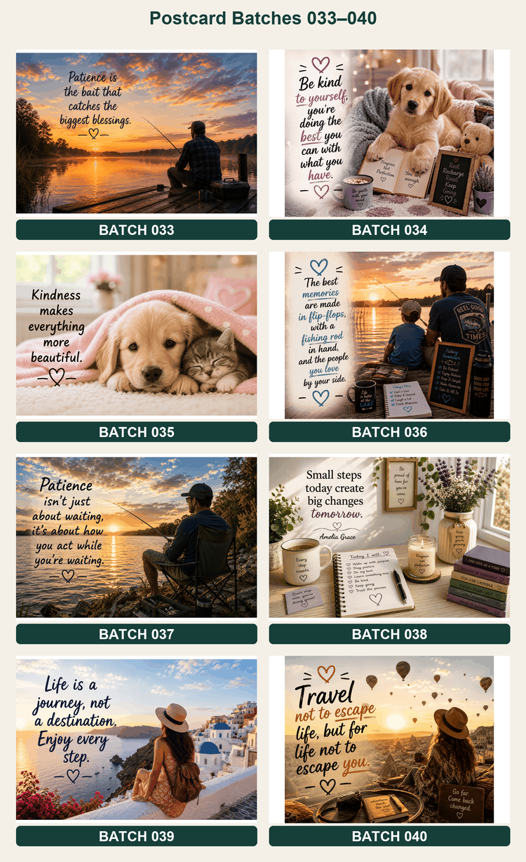 Quote postcards designs 033 to 040