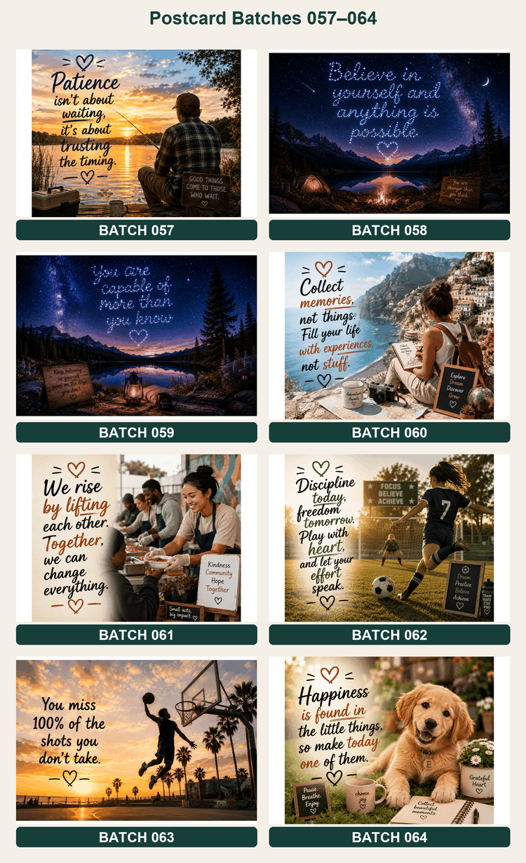 Quote postcards designs 017 to 024